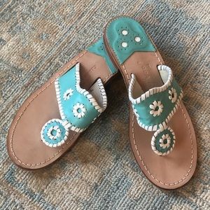 Jack Rogers Teal Navajo Sandals Size 8
